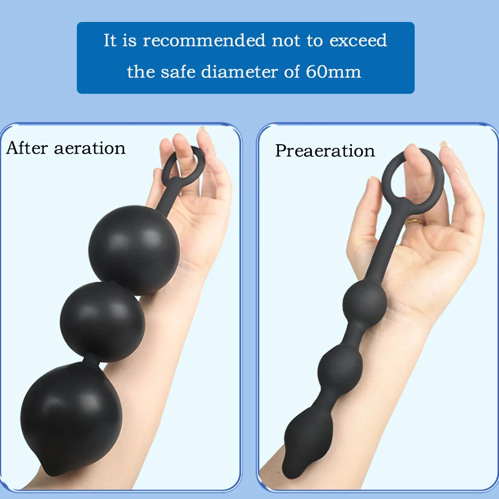 Nuevo Consolador Anal inflado con 3 cuentas, bomba expansora BDSM, tapón Anal grande, masajeador de próstata, dilatador Anal, Juguetes sexuales para adultos para hombres y mujeres