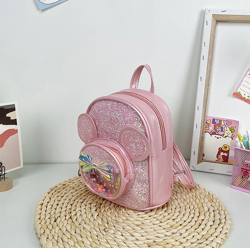 Cute Children Bag Fashion Sequin Kindergarten Backpacks for Baby Girls Cartoon Mouse Casual Backpack Princess Bag Girls Gifts