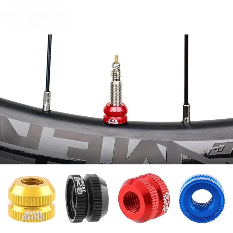 

2Pcs Bike Tubeless Tire Presta Valve Nut MTB Road Bicycle Rim Aluminum Ultralight Valve Cap Cycling Repair Parts