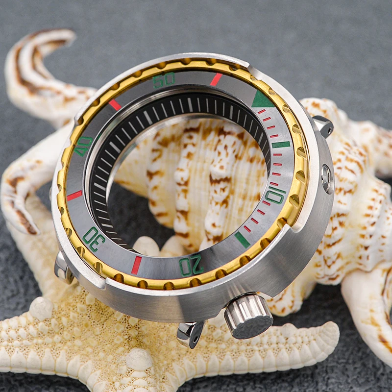 Caja de reloj enlatada de atún modificado de plata para Monster Tuna Marinemaster prostex SNE497 SNE518 SNE535 se adapta al movimiento NH35 NH36