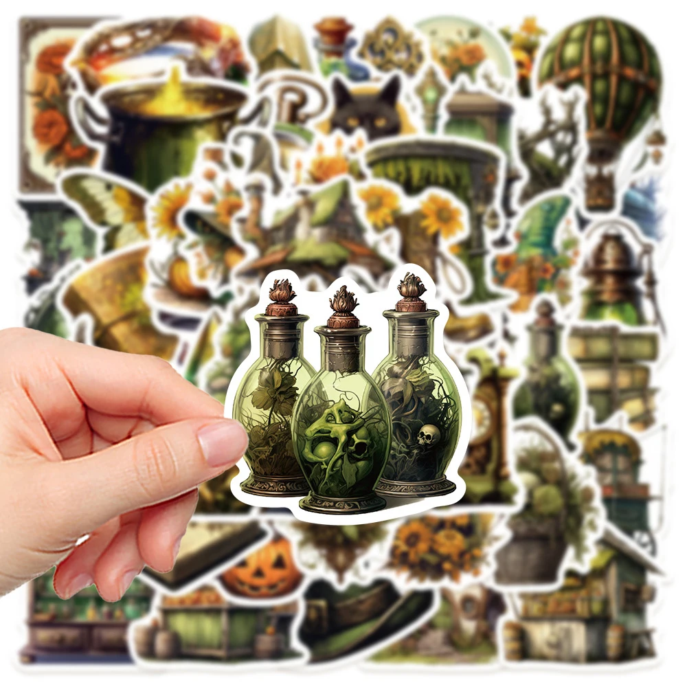 10/30/50pcs Vintage Jungle Magic Witch Graffiti Stickers Decal Notebook Phone Laptop Suitcase Cool Decoration Waterproof Sticker