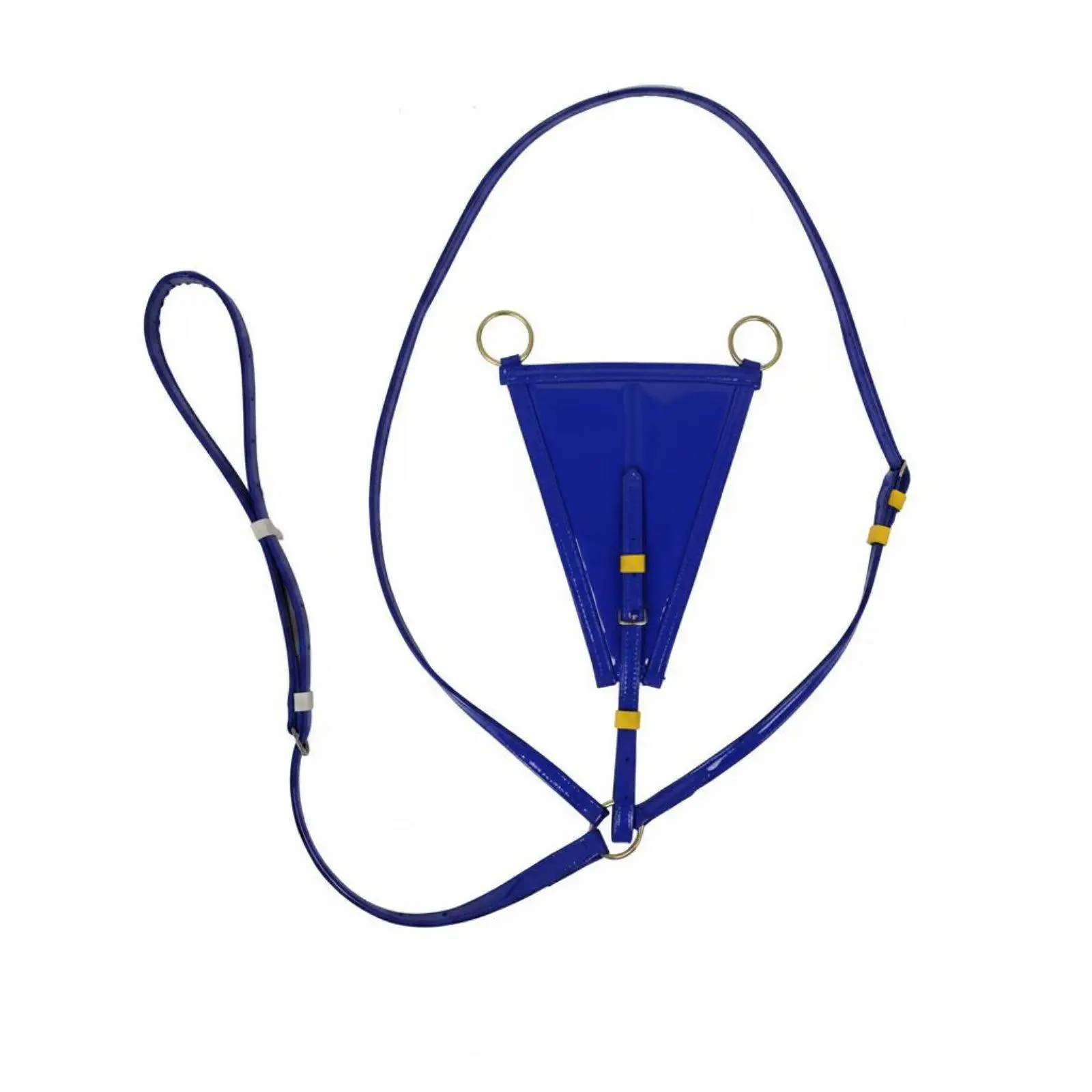 Patent Leather Triangle Breastplate for Horse Riding Equestrian Chest Strap with Martingale Function Adjustable for Secure