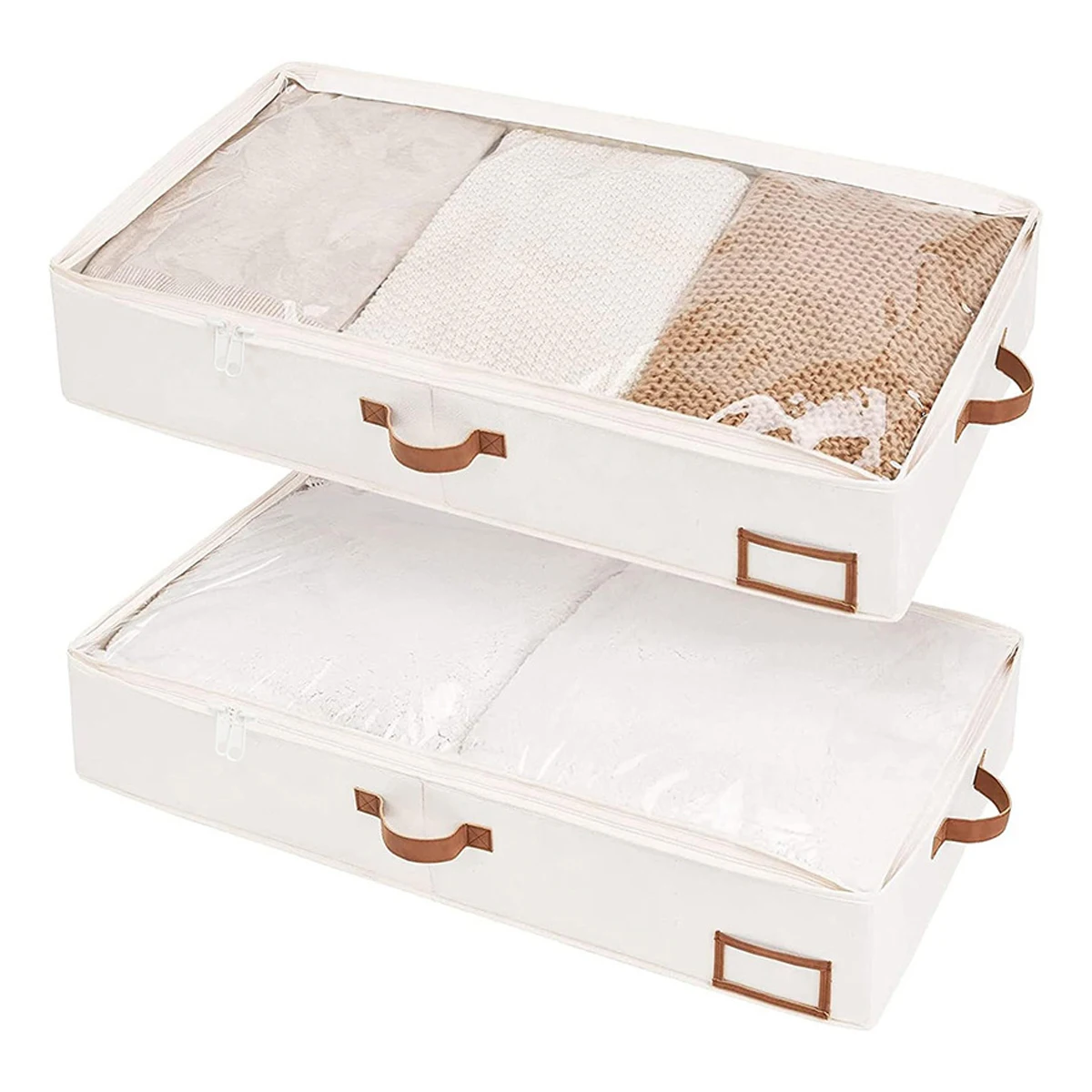 Underbed Storage Organizer Bag Foldable Quilt Bag Wardrobe Clothes Storage Box Dustproof Clothes Organizers Large Capacity Bag