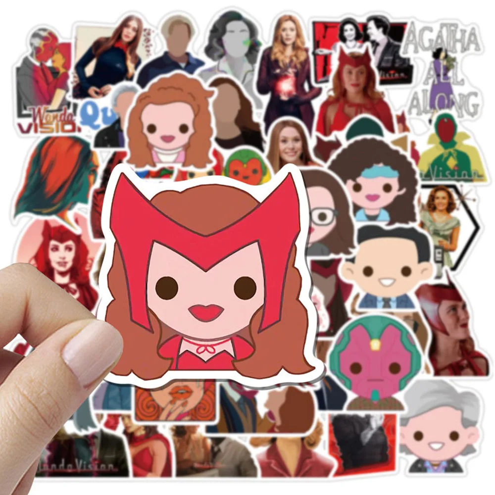 10/30/50pcs Disney TV Series WandaVision Stickers Cute Cartoon Super Hero Decals DIY Phone Skateboard Luggage Sticker Decoration