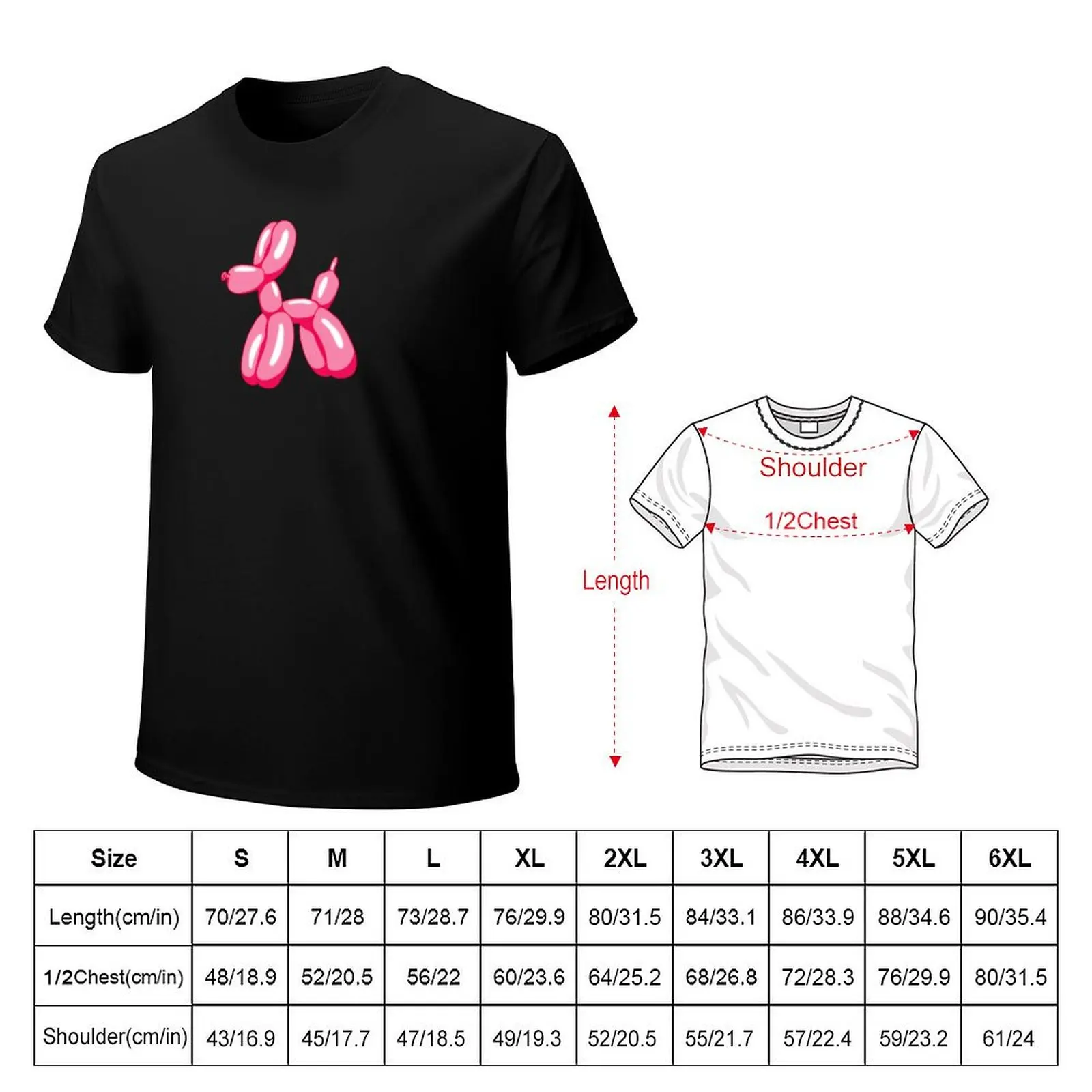 Pink Balloon Animal Dog T-Shirt Quick Dry Light Sports T-Shirt