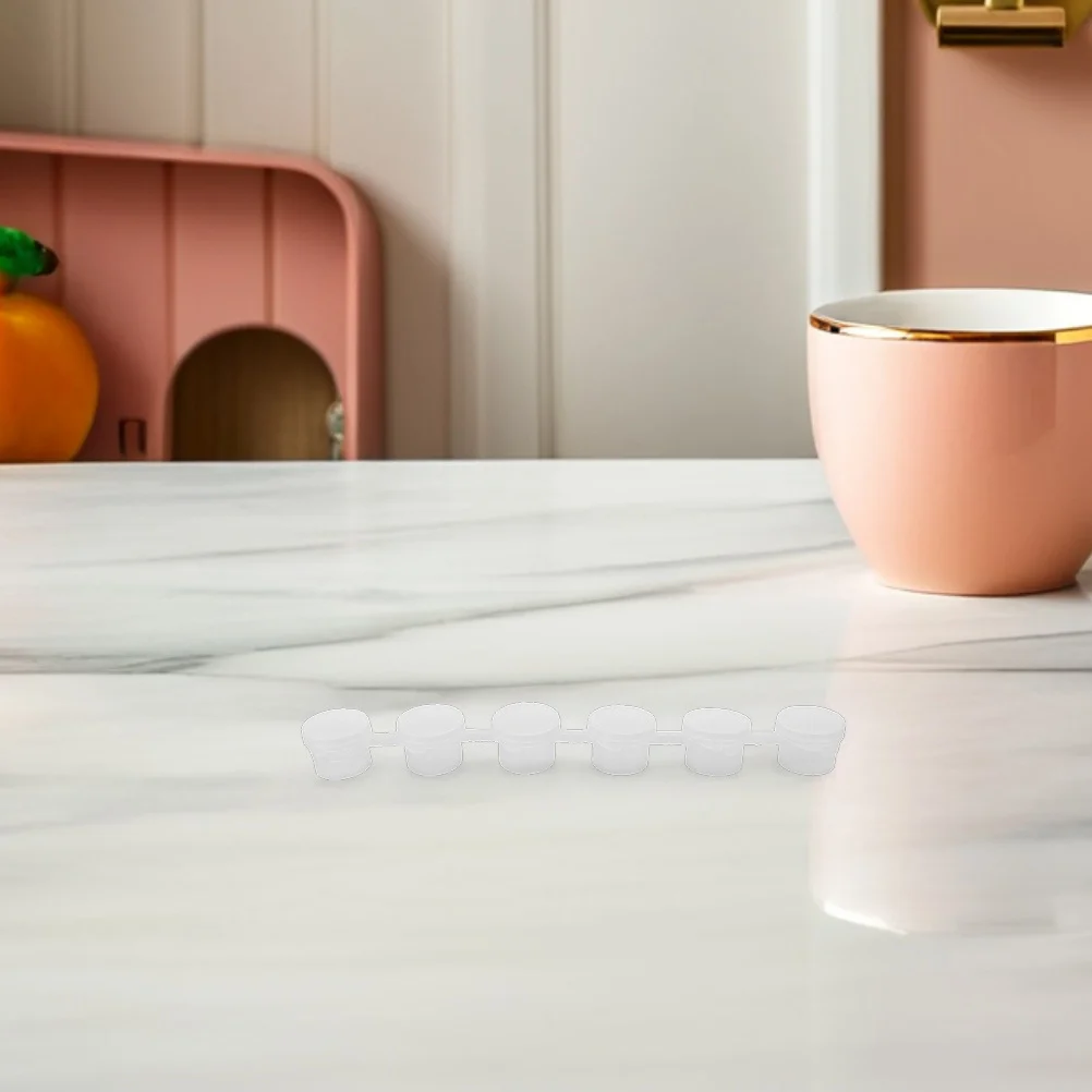 20Pcs Six-Color Paint Pot Strip Portable Empty Paint Container Lid for Arts Crafts Pigment Storage Cups Small Pigment Pot