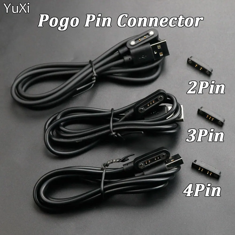 YuXi 1 Piece Magnetic USB Charging Data Cable Male Female Pogo Pin Connector Power Port 2/3/4Pin Magnets Contact Pad PCB Socket