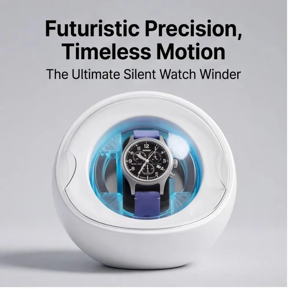 Dual-use for Charging and Plugging Watch Winder 5 Color Changing Ambient Lights Silent Motor Mechanical Watch Winder Storage