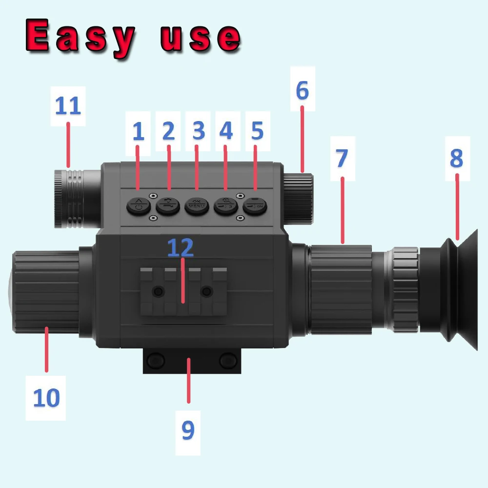 Imagem -04 - Megaorei-binóculos m5 Monocular Clip-on Visão Noturna 1080p hd Zoom 4x 480nm 940nm