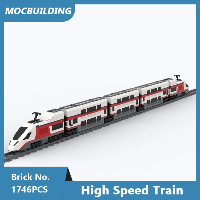 MOC Building Blocks High Speed Train Model DIY Assembled Bricks Transportation Educational Creative Collect Toys Gifts 1746PCS