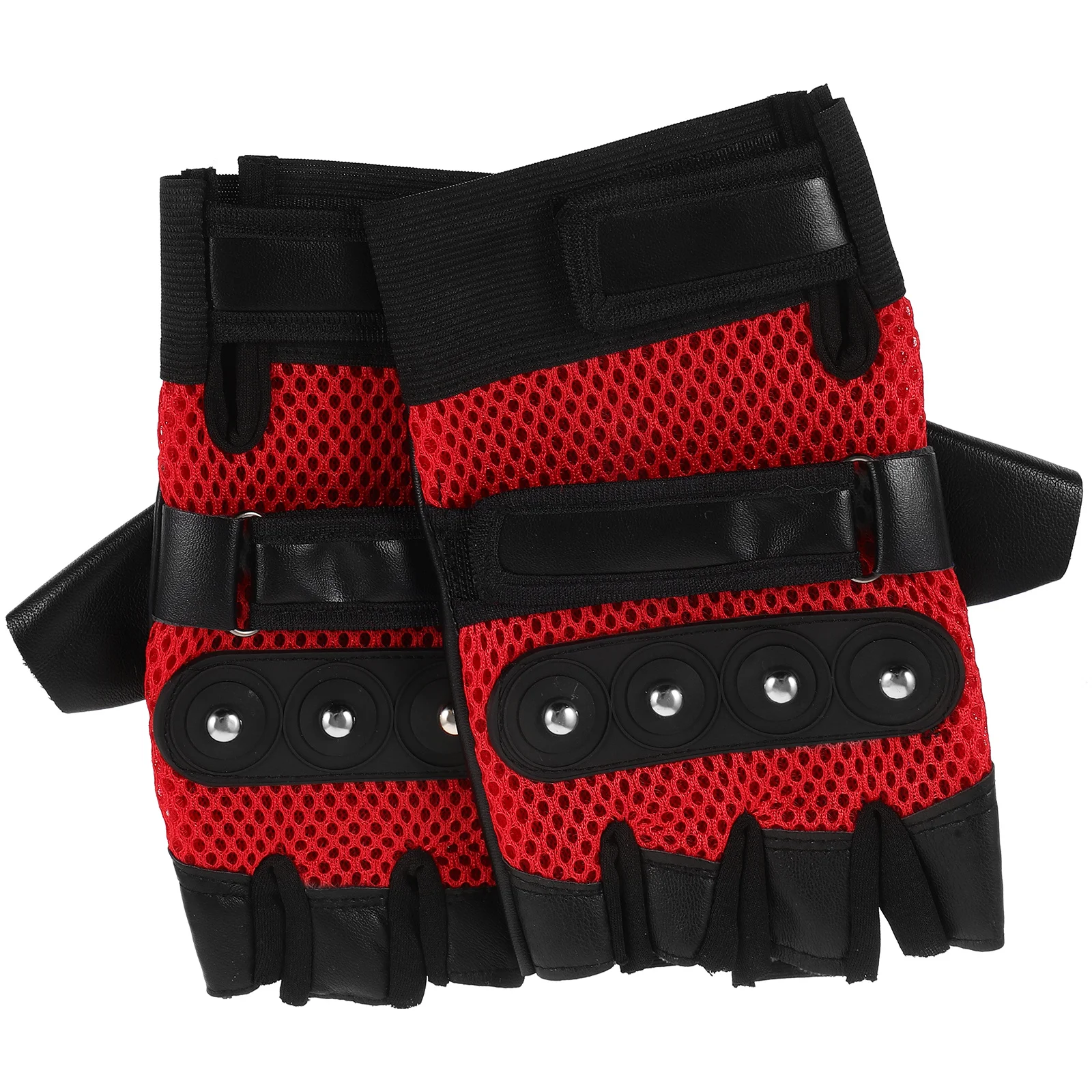 1Pair Riding Gloves Motorcycle Half Finger Gloves Breathable Mesh PU Comfort Fit for Cycling Motocross Atv Men Women