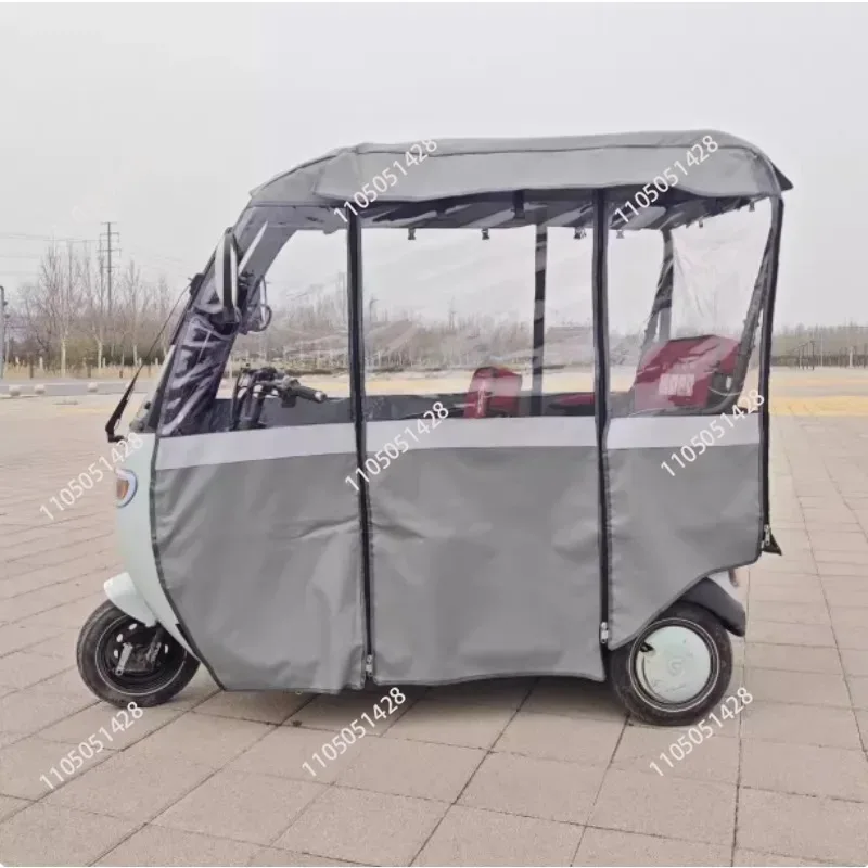 Electric Tricycle Rain Curtain Shed, Windproof Thickened One-piece Shed Car Curtain Shed Canopy Coat