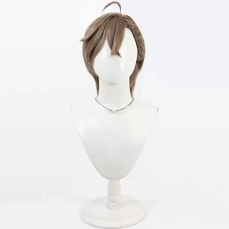 Nijisanji VTuber Kanae Cosplay Wig Short Linen Synthetic Heat Resistant Hair Halloween
