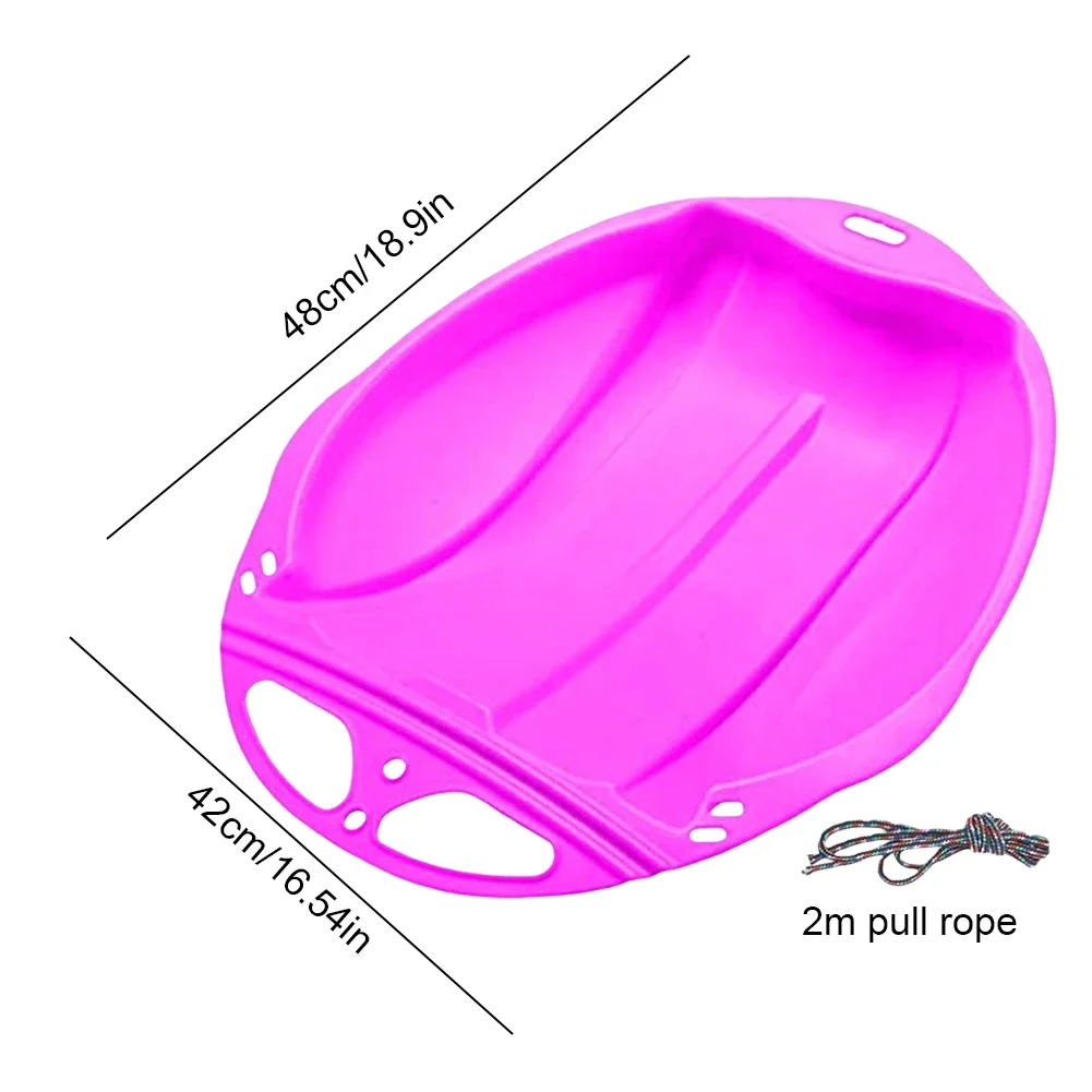 Outdoor Winter Plastic Skiing Boards Portable Downhill Sleds for Kids Adults Boys Girls