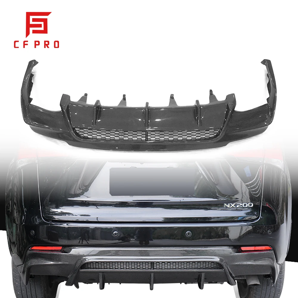 Real Carbon Fiber Rear Bumper Lip Diffuser Cover For Lexus NX