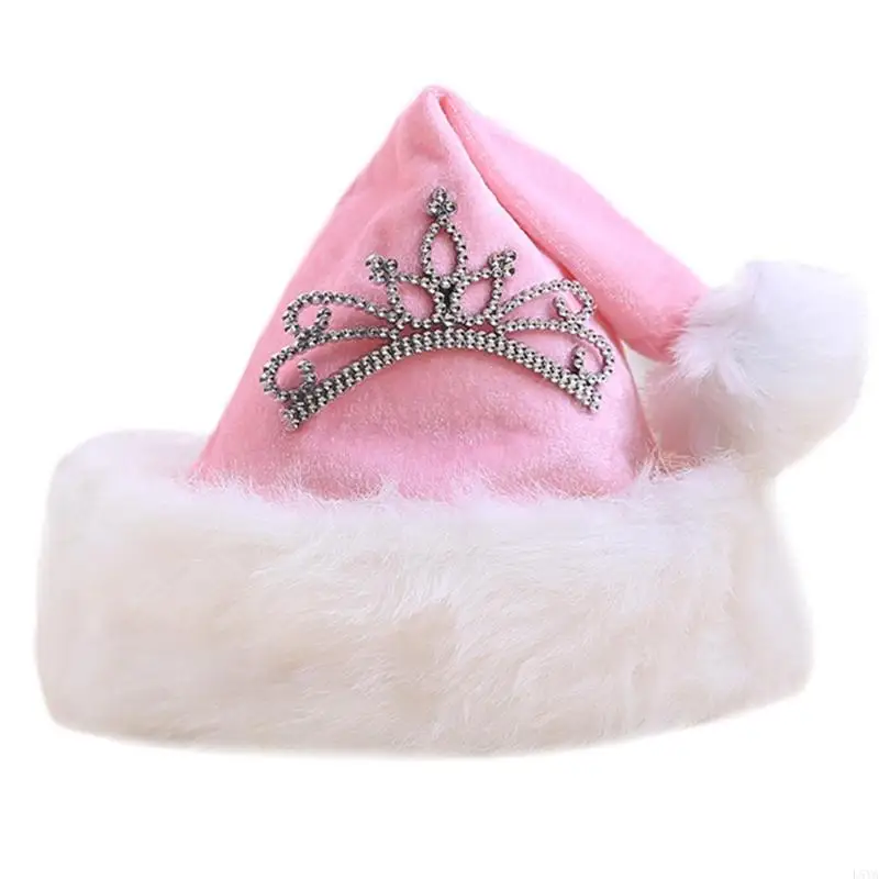 

L5YA New Year Plush Christmas Hat Adults Kids Holiday Party Decorations Fit for Home Xmas Santa Gifts Winter Warm Caps