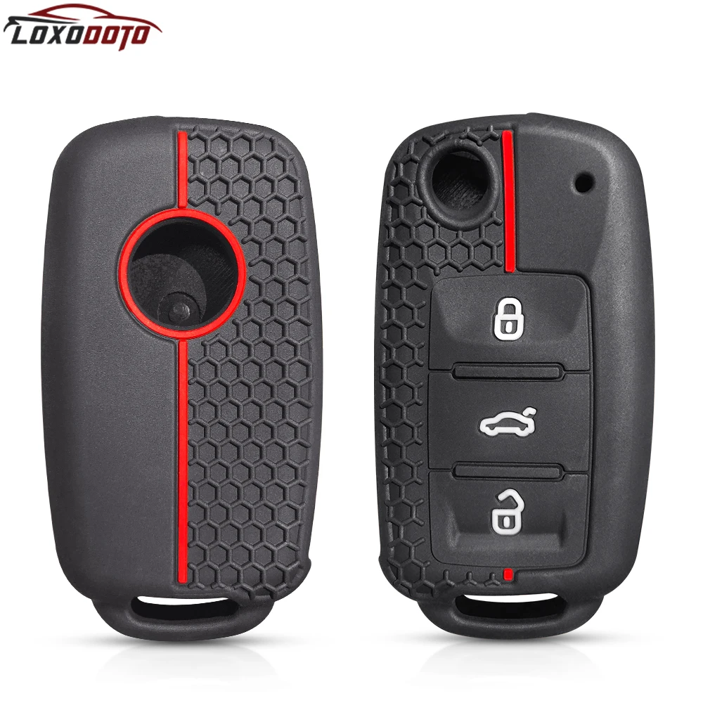 Car Key Fob Case Caps Key Cover For VW Volkswagen UP Golf 6 Passat B5 Caddy Polo Jetta Caravelle Touran For Skoda Octavia Fabia