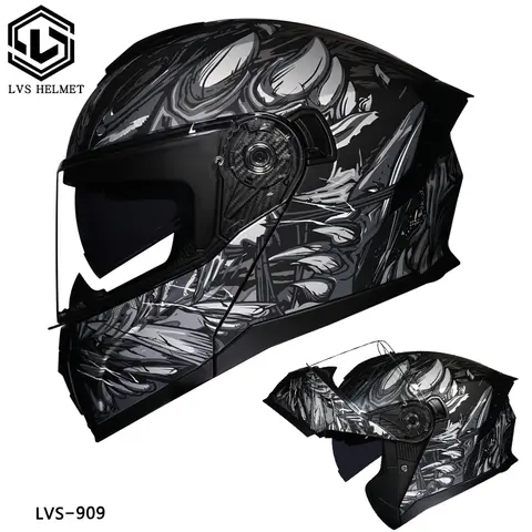 Casque de moto, casque intégral universel toutes saisons pour hommes et femmes, moto à couverture semi-complète à double miroir, persona