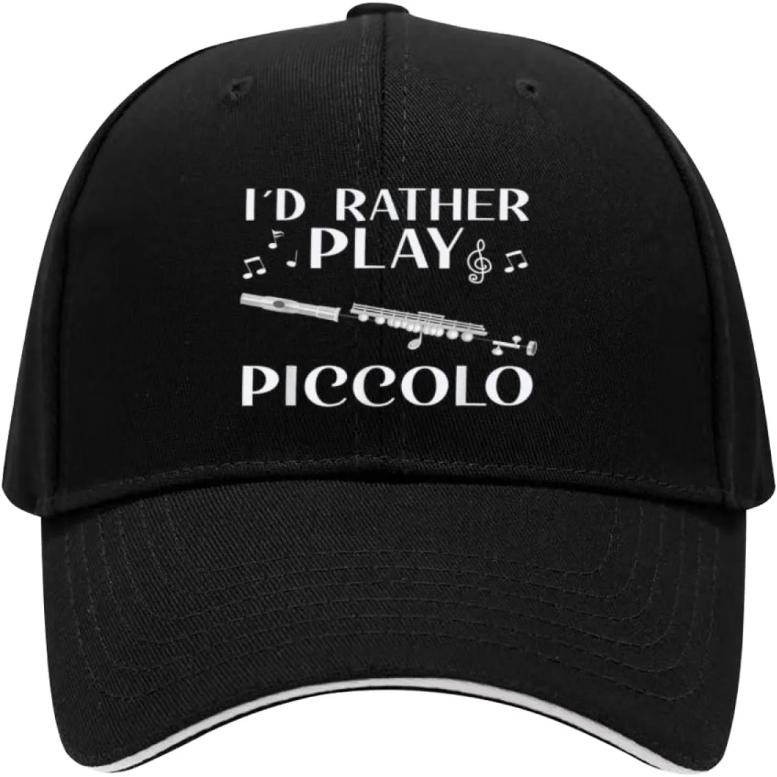 Funny Piccolo Quote for Flute Player for Men Women, Funny Adjustable Cottom Baseball Cap