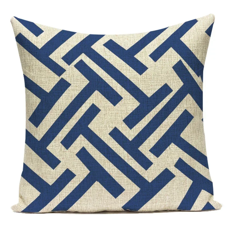 Nordic Geometric Stripes Printed Cushion Cover Home Decor Pillow Case for Sofa Car Chair Starfish Whale Deer Throw Pillow Cover