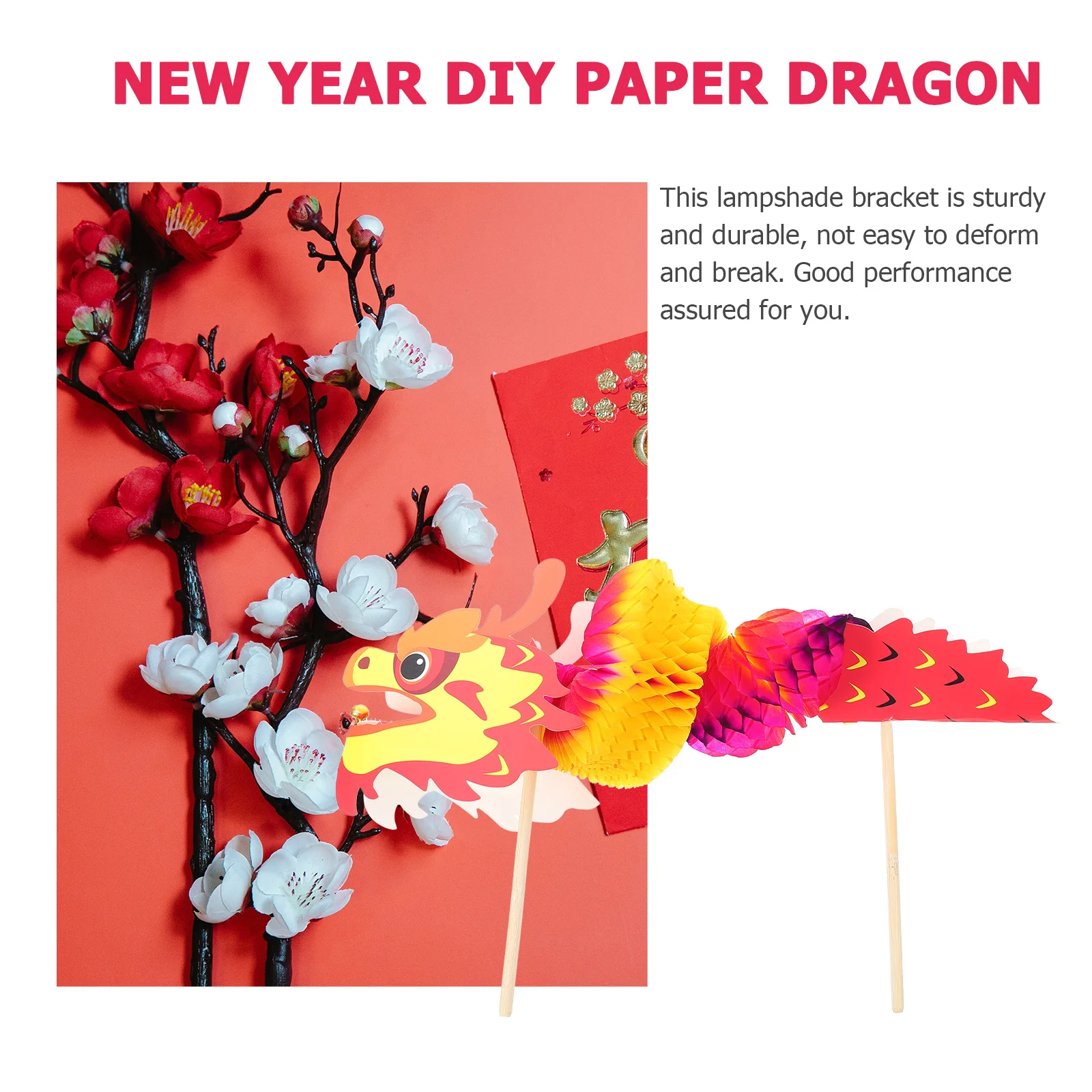 4-teiliges chinesisches Papierdrachen-Dekor, Kinderzubehör, Neujahr, DIY, handgefertigt, Basteln, Bildung für Kinder, unvollendeter Diy-Drache