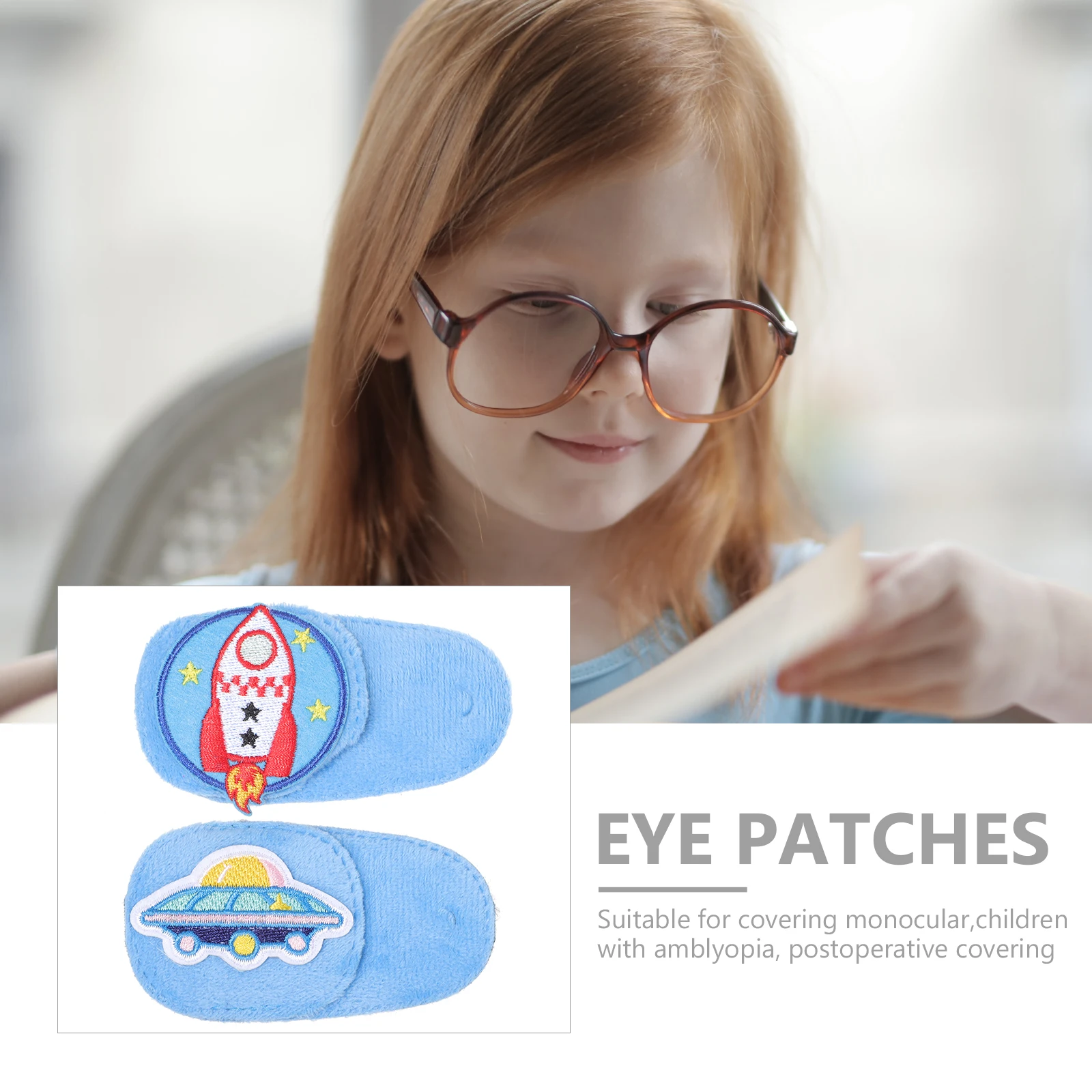 

2 Pcs Eye Patches for Kids Toddler Glasses Single Flannel Mask Child Reusable Eyepatch Amblyopia Lazy