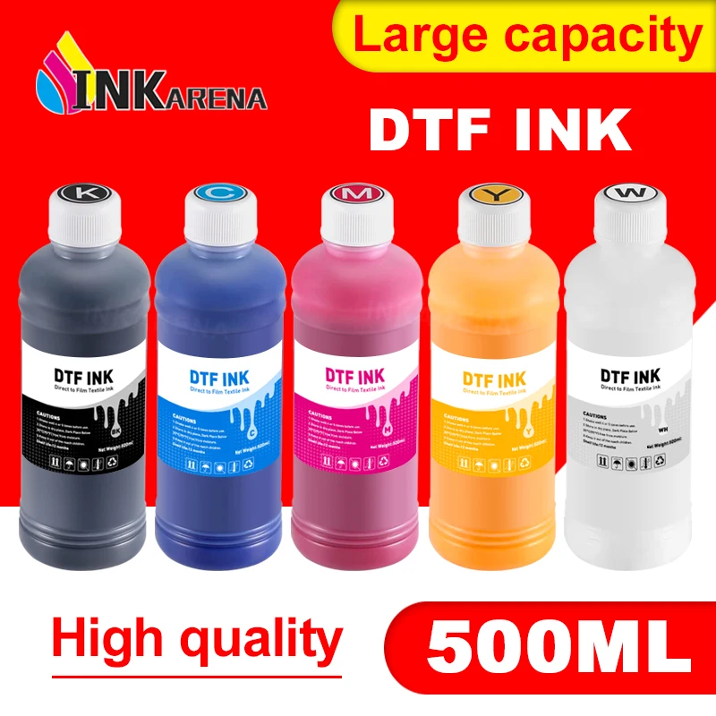 

INKARENA 500ML DTF INK 5 Color For Direct Printer Film Heat Transfer for PET Film Hot Melt Powder Transfer Film