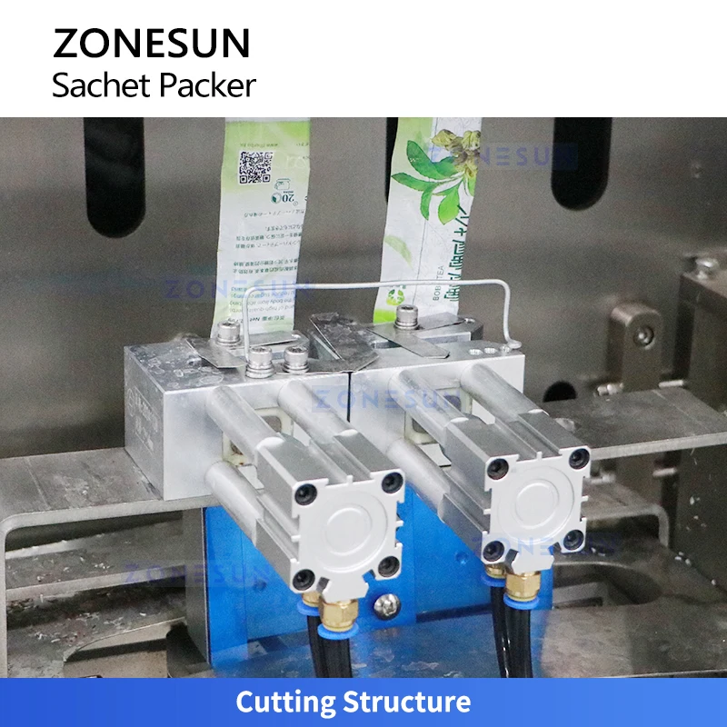 ZONESUN ZS-FS04 الممرات المزدوجة الكيس لصق ملء آلة الختم VFFS معدات التعبئة مضخة دوارة آلة التعبئة والتغليف العمودية