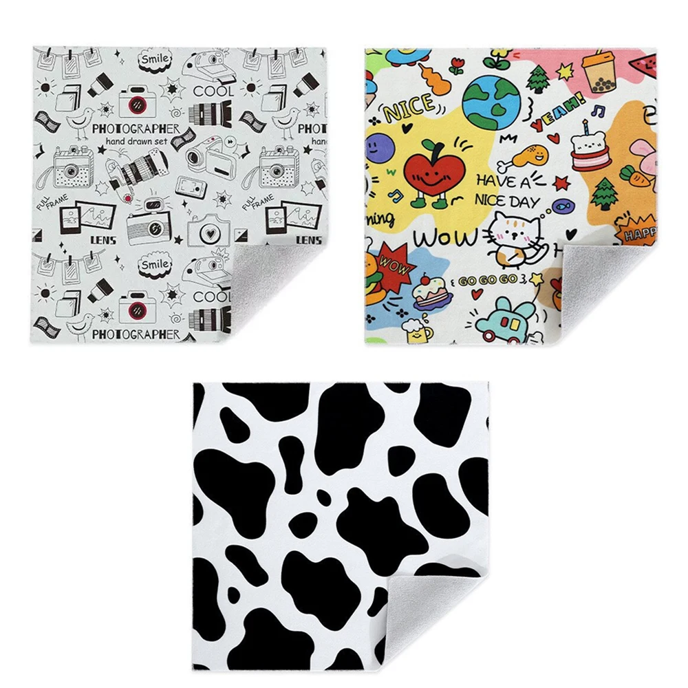 Reusable Cute Camera Print Self Adhesive Magic Wrap Cloth Anti Scratch Protective Storage Pouch For DSLR Camera Lens Electronics