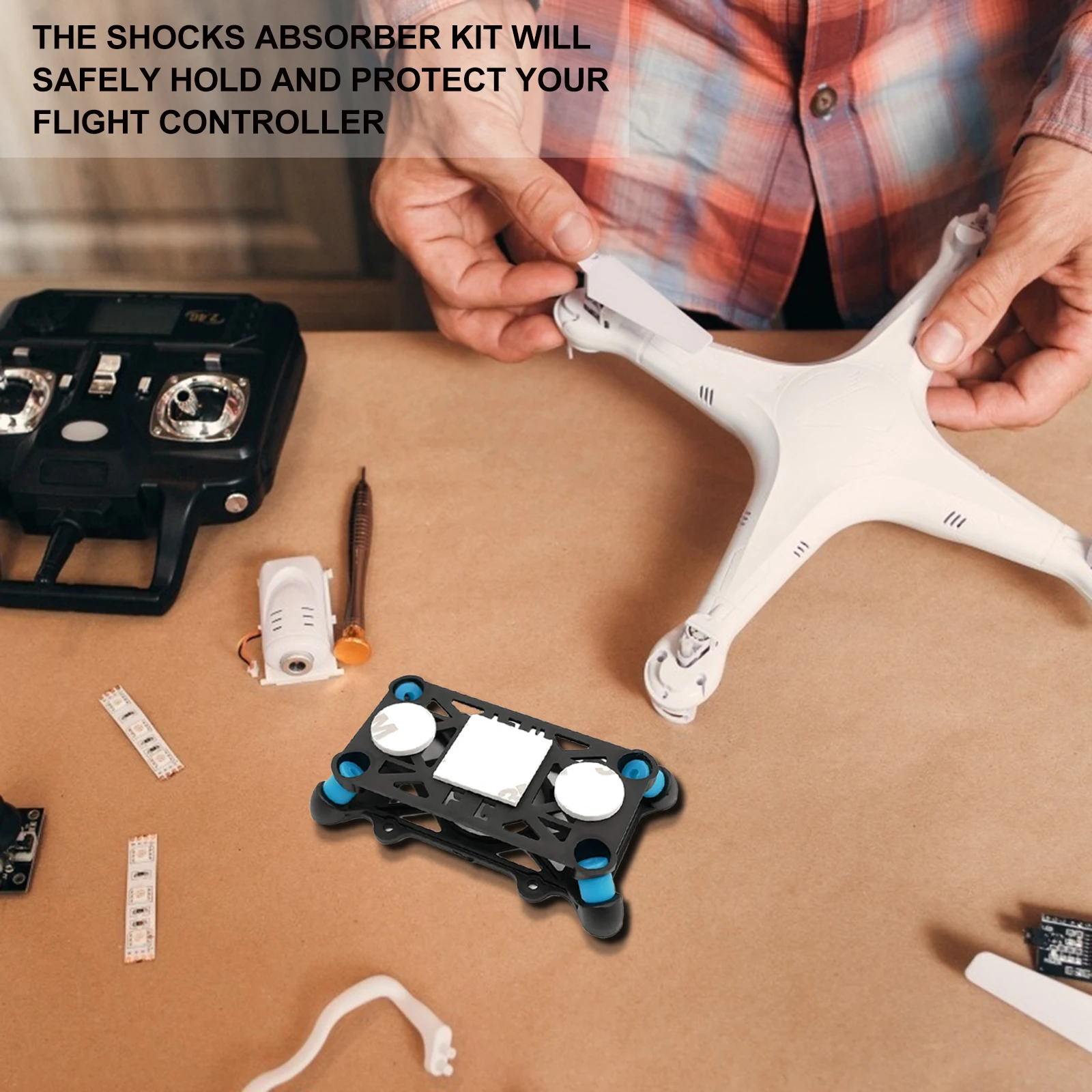 

Plastic Vibration Damping Mounts Shocks Absorber Anti-vibration Plate Drone Accessories Remote Control Holder Flight Controller