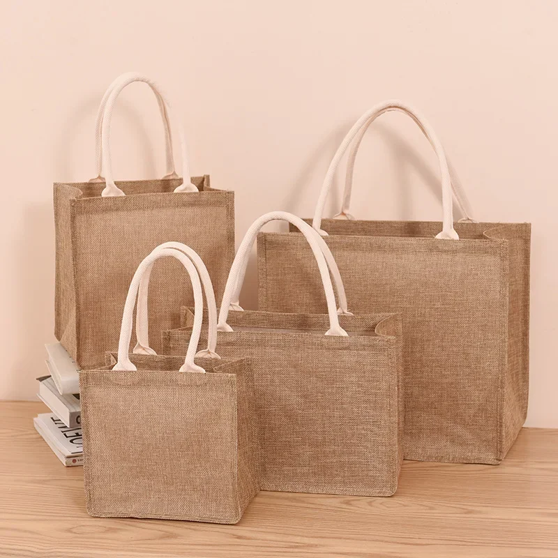 Sacks Jute Portable Imitation Sacks Linen Bag Hand-painted Linen Bags Shopping Bags Laminated Bags