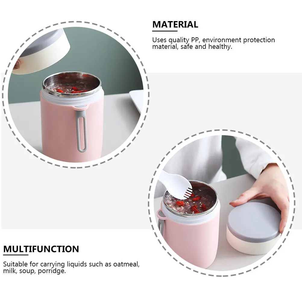 

450Ml Thermal Insulation Soup Cup Portable Leakproof Breakfast Container For Office Student Kitchen Use Heat Retaining Milk Cup