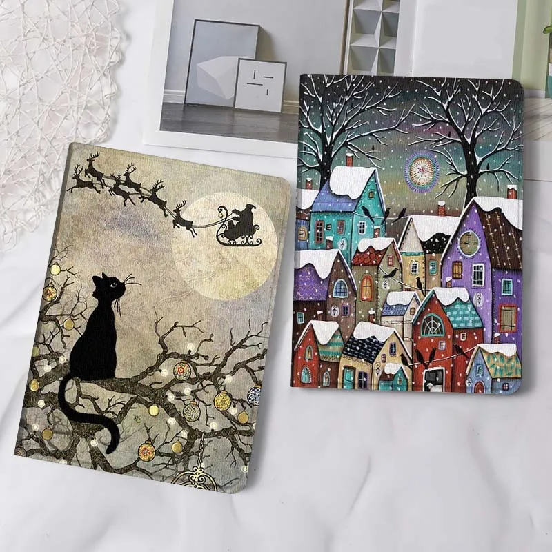 

Cartoon Black Cat Tree Lantern Tablet Case For Samsung Tab Galaxy S6 S11 A A7 A8 A9 A11 10.1 10.4 10.5 Plus Lite Gift