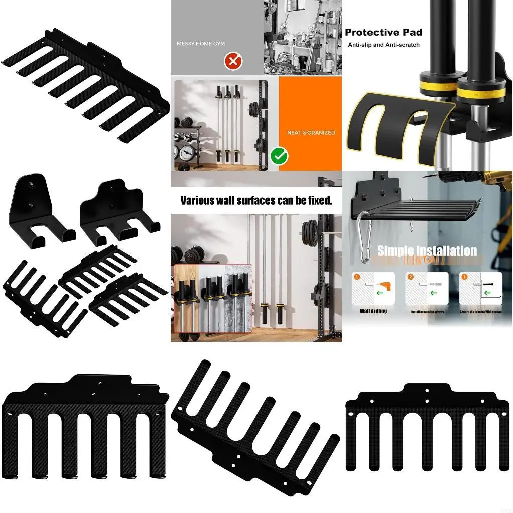 

Сверхмощное компактное настенное крепление для штанги для хранения для домашних и гаражных спортивных залов, поддерживает для