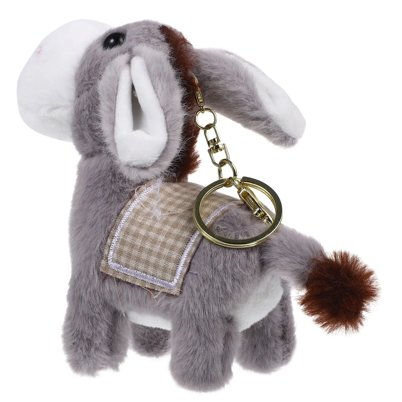 

Lovely Stuffed Donkey Keychain PP Cotton Material Soft Bag Hanging Charm Backpack Pendant Cute Accessory Gift for Friends Family