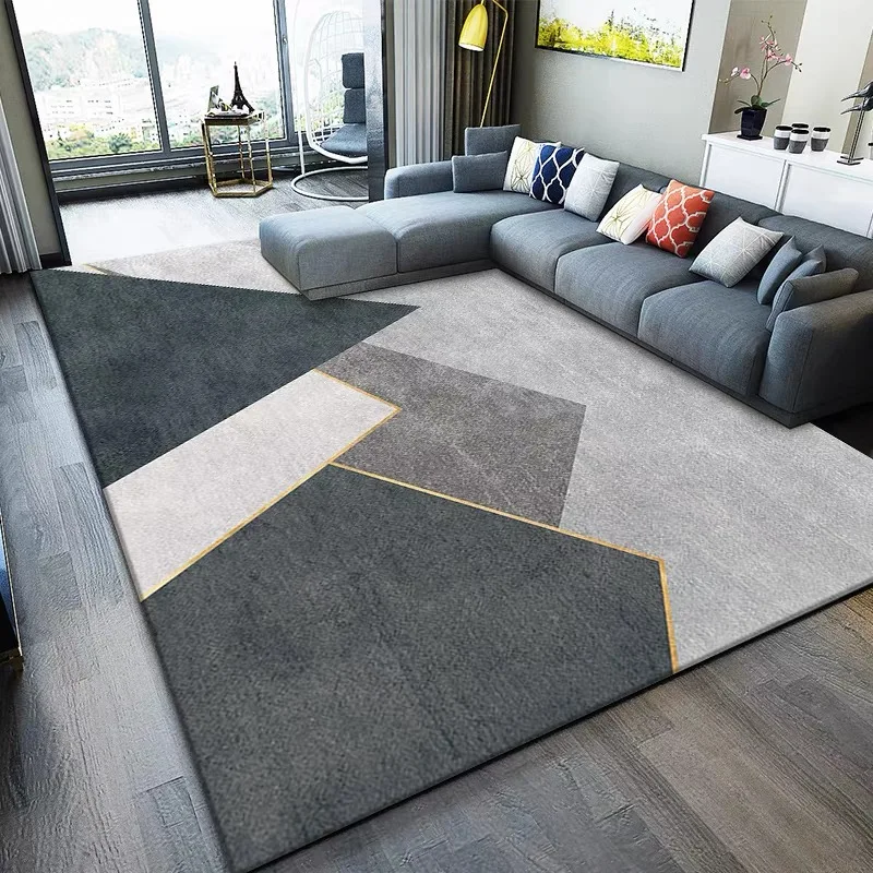 VIKAMA Modern Minimalist Japanese Wabi-Sabi Living Room Carpet Floor Mat Grey Minimalist Bedroom Bed Rug Sofa Coffee Table Rug