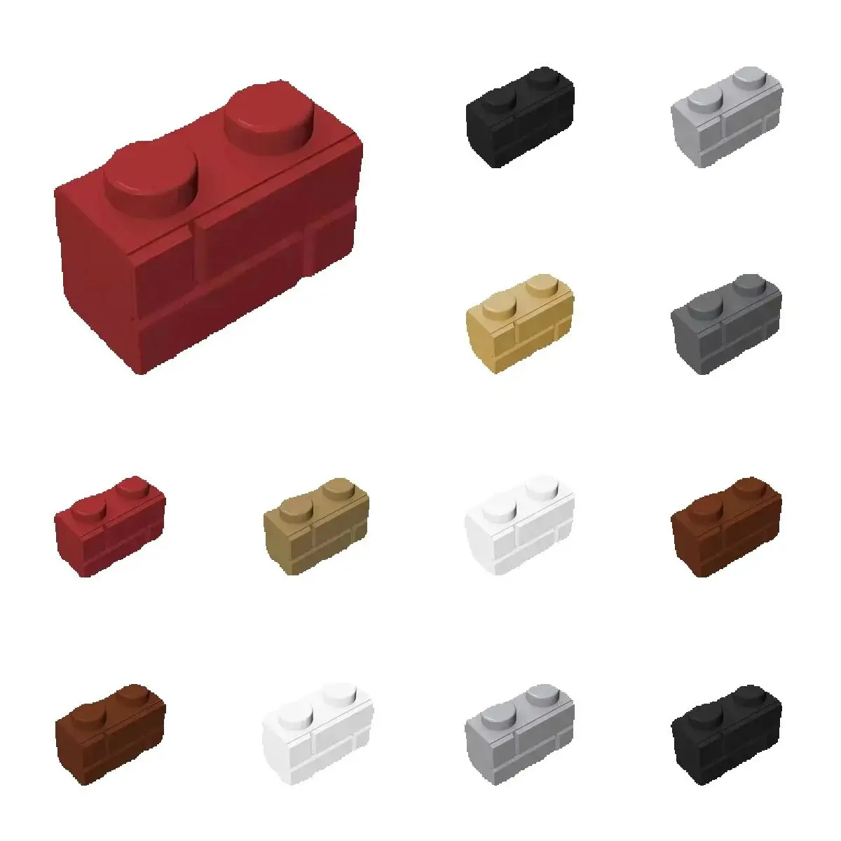 

50pcs 98283 Modified 1 x 2 Masonry Profile Bricks Collections Bulk Modular GBC Toys For Technical MOC DIY Building Blocks Compat