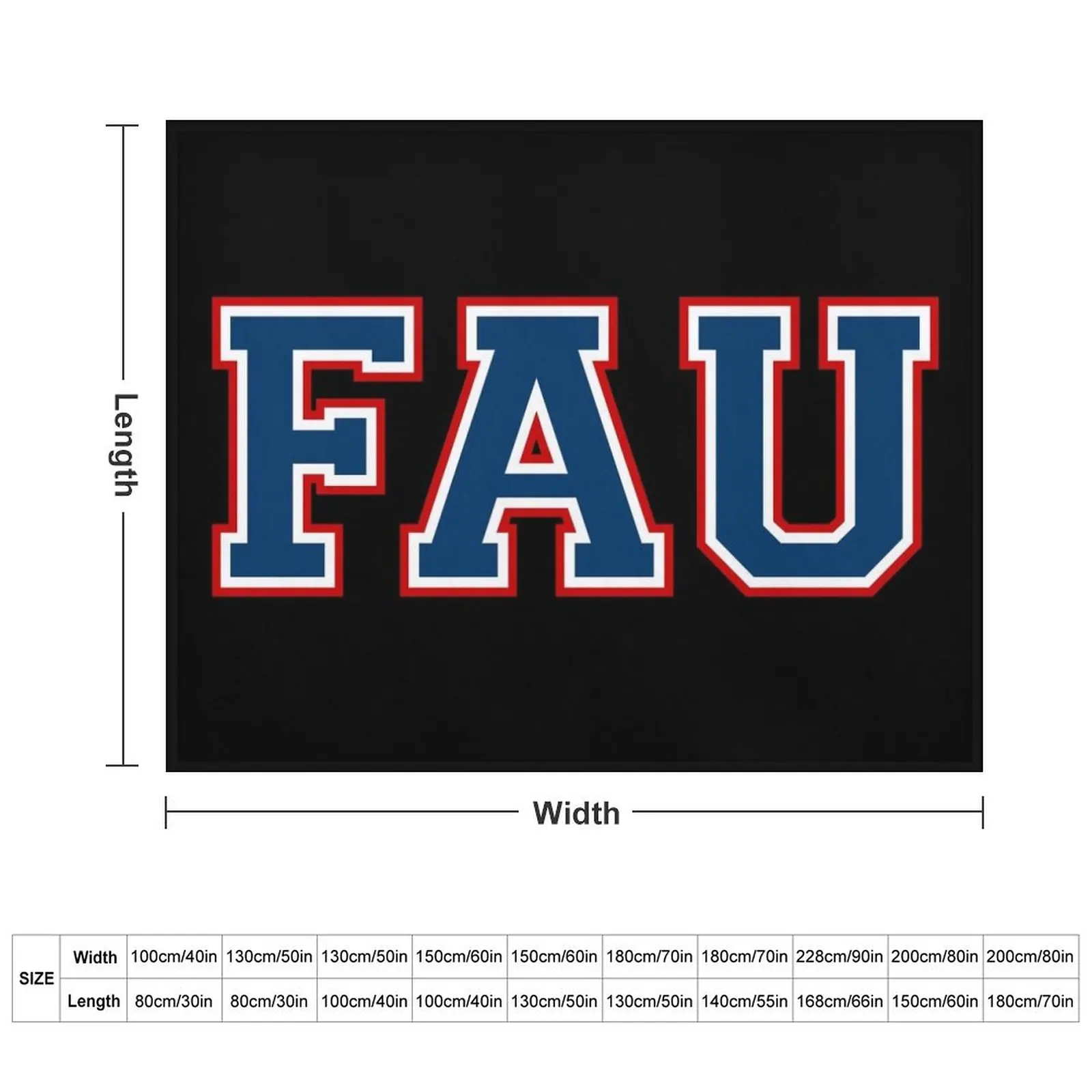 florida atlantic university college font Throw Blanket Plush Single Thins Bed Blankets