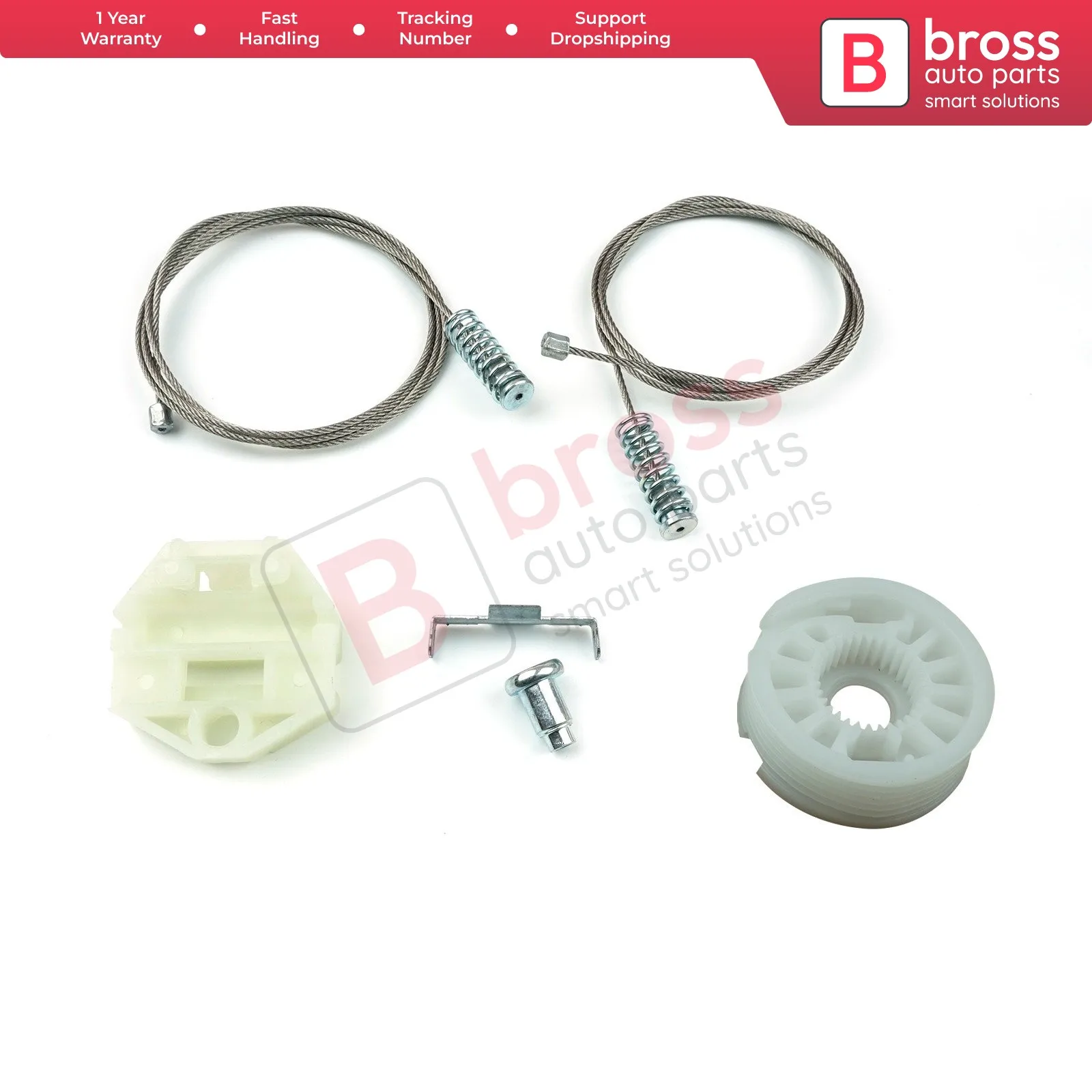 Kit de reparo do regulador de janela elétrica, porta esquerda ou direita, Mercedes Classe E W210, 1995-2003, 2107301646, 2107301546, BWR77