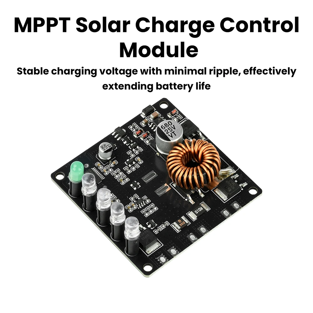 MPPT Solar Charge Controller 5A MAX 12.6V 3S Lithium Battery Charging Energy Storage Power Supply Module for 60W/80W Solar Panel
