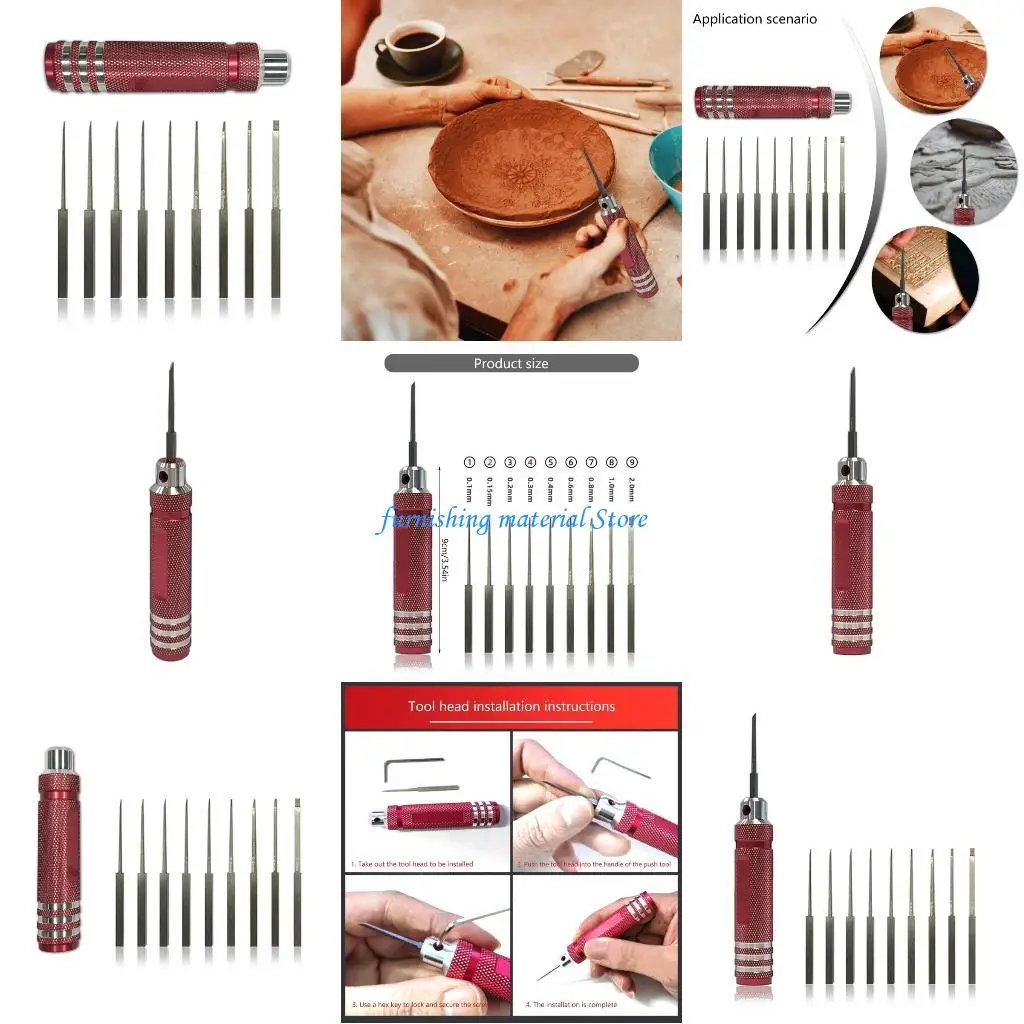 

Y5GD Model Scribers With Cutter Resin Carving Hobby Cutting Tool 0.1-2.0mm Cutter