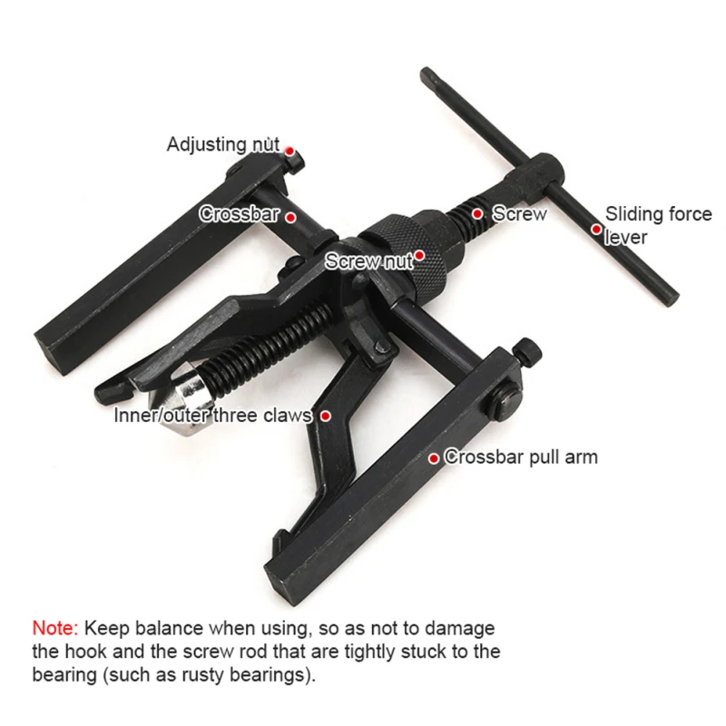 5 PCS 3-jaw Bearing Puller Motorcycle Bearing Remover Bearing Extractor Puller Motorcycle Repairs Utility Tool with Storage Box