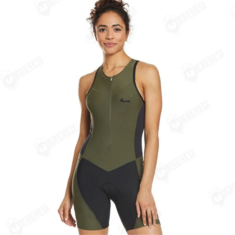 Frenesi Women's Cycling Jumpsuit Vest Triathlon European American Ropa Mujer Outdoor Sportswear Roupas Femininas Full Skinsuit