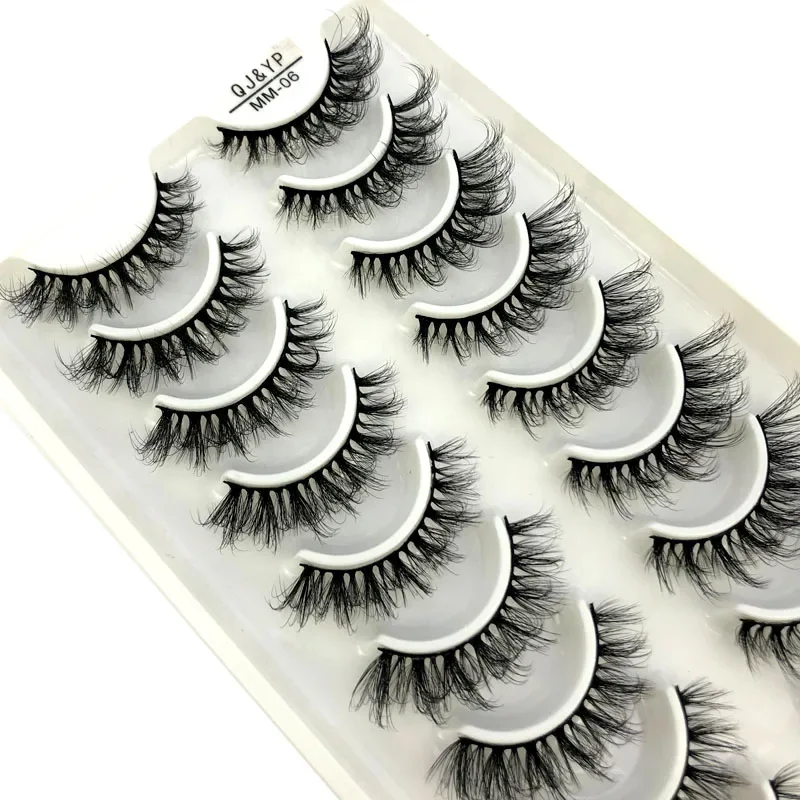 10Pairs 3d Mink Dramatic Volume Lashes Bulk Faux Thick Long Wispy Natural Mink Lashes Pack Short Wholesales Natural False lashes
