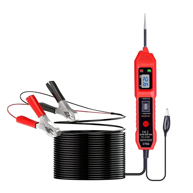 Car Circuit Tester With For 3.5-36V DC LED Voltage Display For Power Probe Kit Vehicles