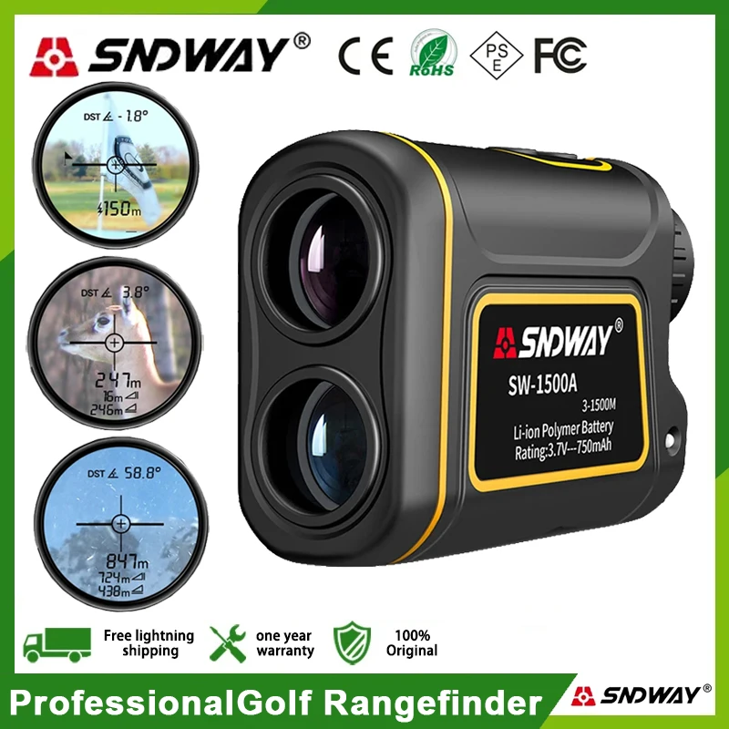 SNDWAY 600M 1000M 1500M Range Finder Telemeters Golf Rangefinder Distance Meter Professional Angle High Speed Continuous Measure