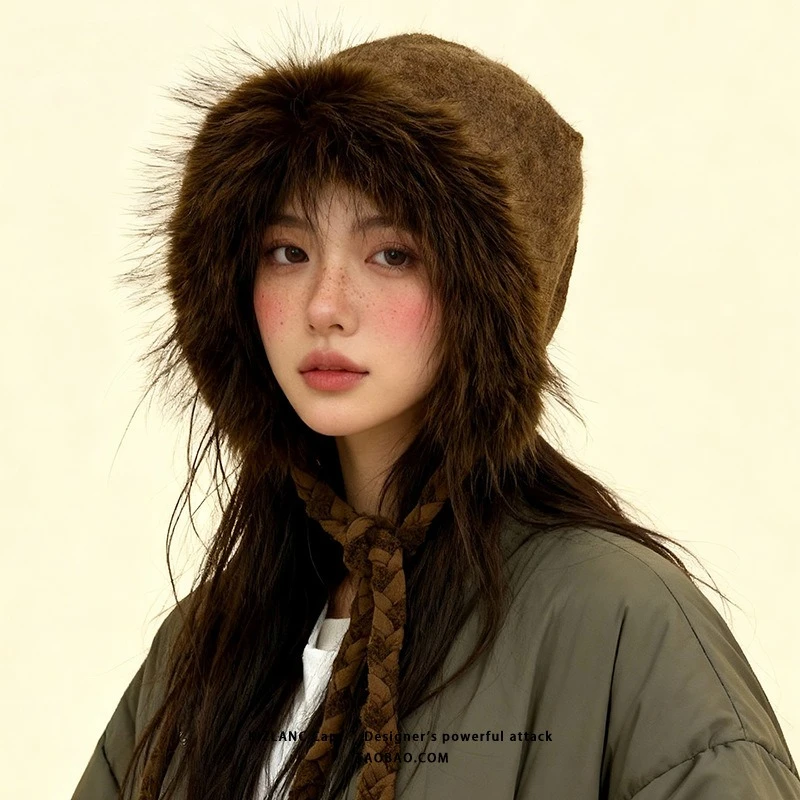 قبعات محبوكة دافئة سميكة جديدة للخريف والشتاء للنساء مضادة للبرد لحماية الأذن Skullies Beanies #1