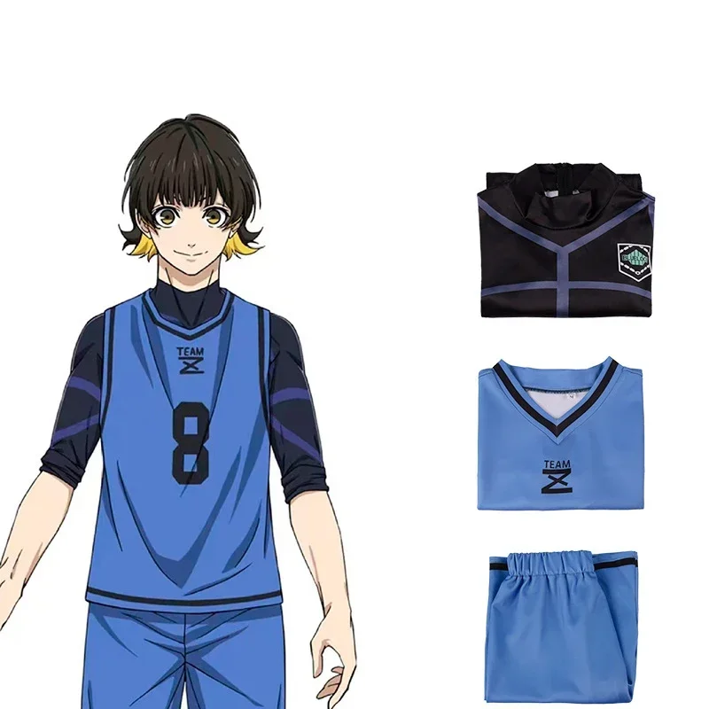 Bachira Meguru Cosplay Anime Costume Blue Lock Jersey Football Club Sportswear Jumpsuits Set for Men Women