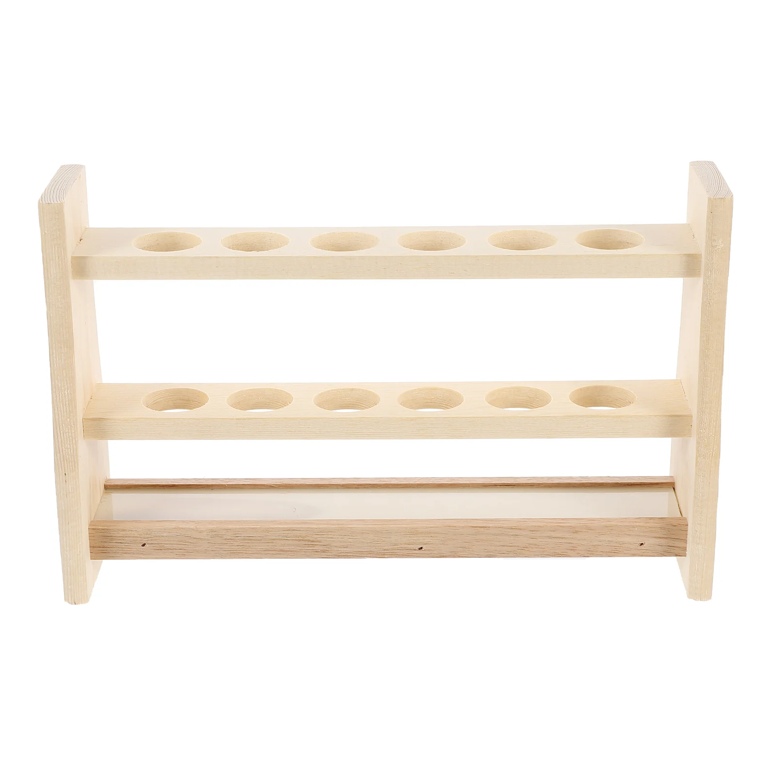 

Test Tube Rack Laboratory Stand Colorimetric Shelf for Wood Wooden 6-holes Holder