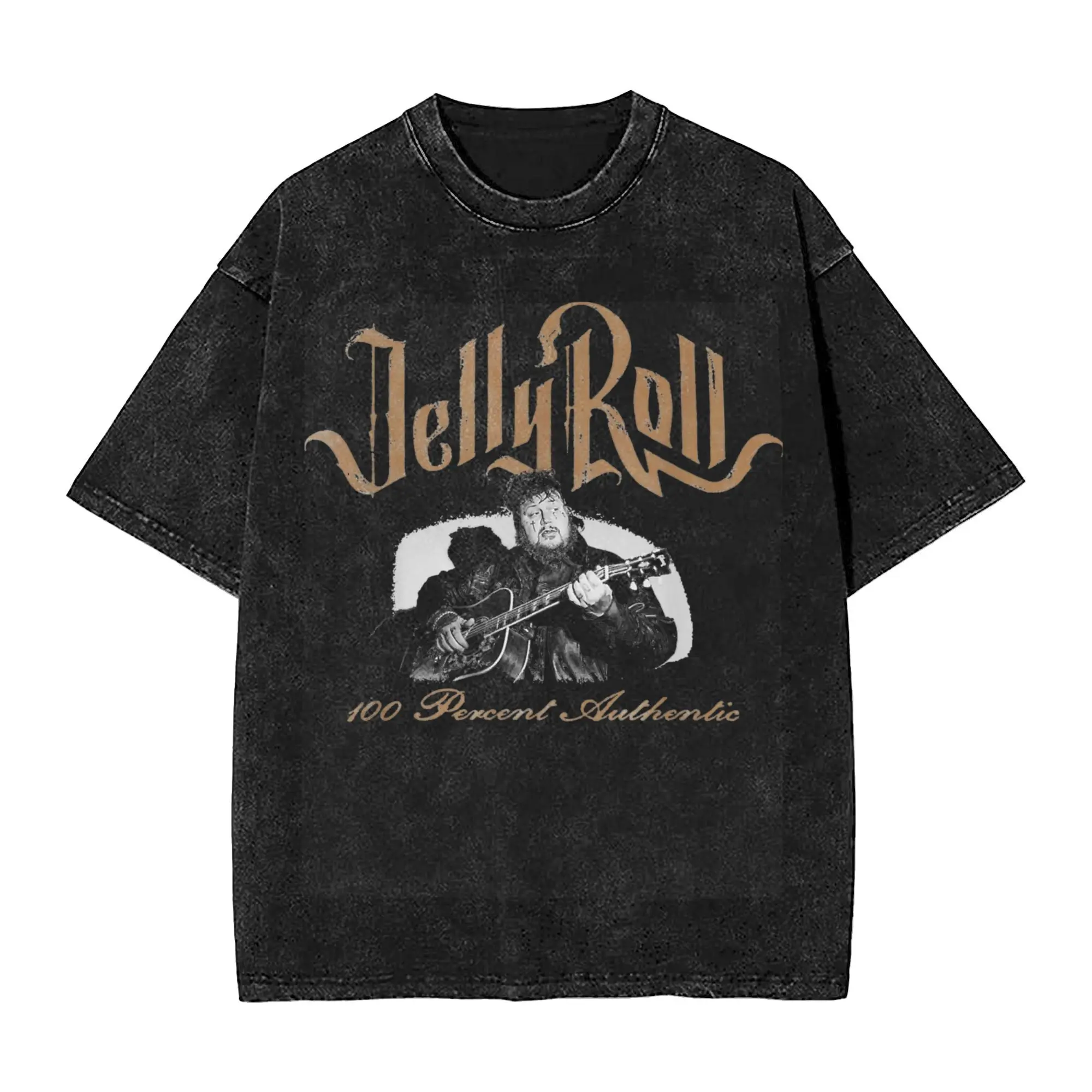 Oversize Jelly Roll American Rock Singer Outfit T-Shirts for Men Women Beautifully Broken Tour 2024 Washed Style Shirts Clothes